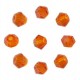 Faceted glass beads Bicone 4mm Orange
